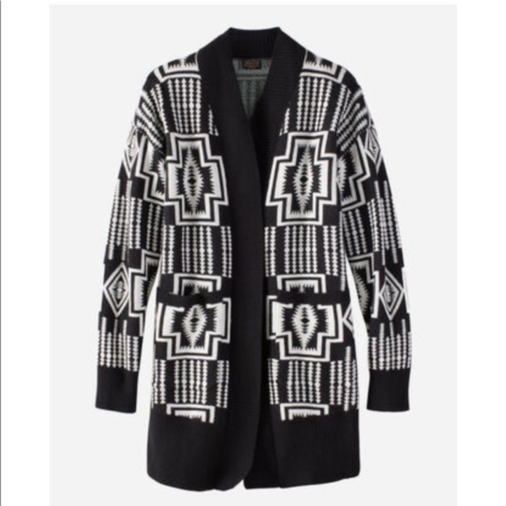 Pendleton Harding Black & White Open sweater Medium